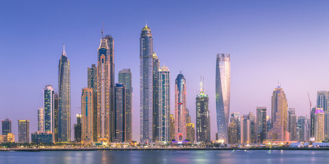 Dubai Marina bay view from Palm Jumeirah, UAE