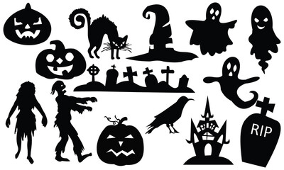Halloween Silhouettes SVG Halloween Cliparts
