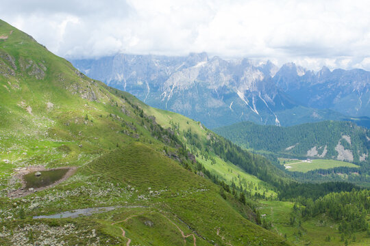 Summer Dolomite landscape. Italian alps. Calaita lake area. © elleonzebon