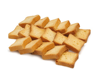 Slices of toasted bread isolated on white