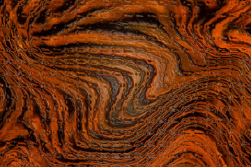 Brown and black background with abstract waves. 3d Illustration