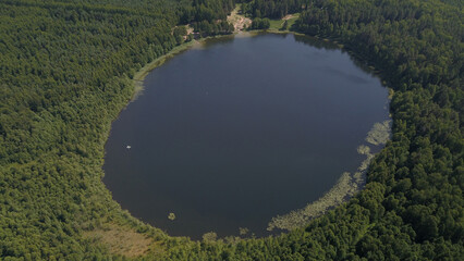 mysterious and mysterious lake Svetloyar from a bird's-eye view