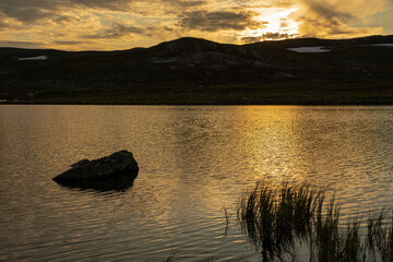 sunset over the lake