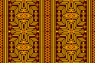 Beautiful geometric ethnic oriental pattern art traditional Design for background,carpet,wallpaper,clothing,wrapping,Batik,fabric,Vector illustration.embroidery style.