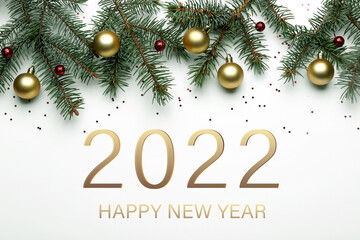 Beautiful greeting card for Happy New Year 2022 celebration