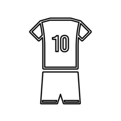 10 number soccer jersey icon isolated on white background. Sports apparel symbol modern, simple, vector, icon for website design, mobile app, ui. Vector illustration