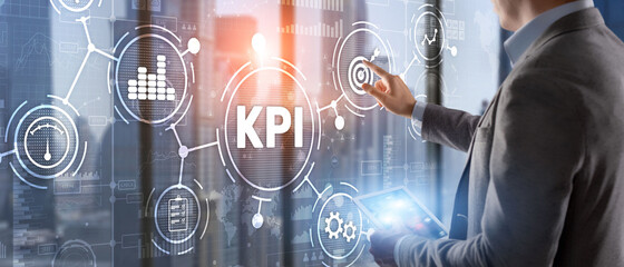 KPI Key Performance Indicator Business Internet Technology Concept on Virtual Screen