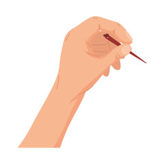 hand with needle