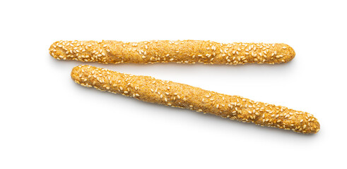 Breadsticks grissini. Bread sticks with sesame seeds.