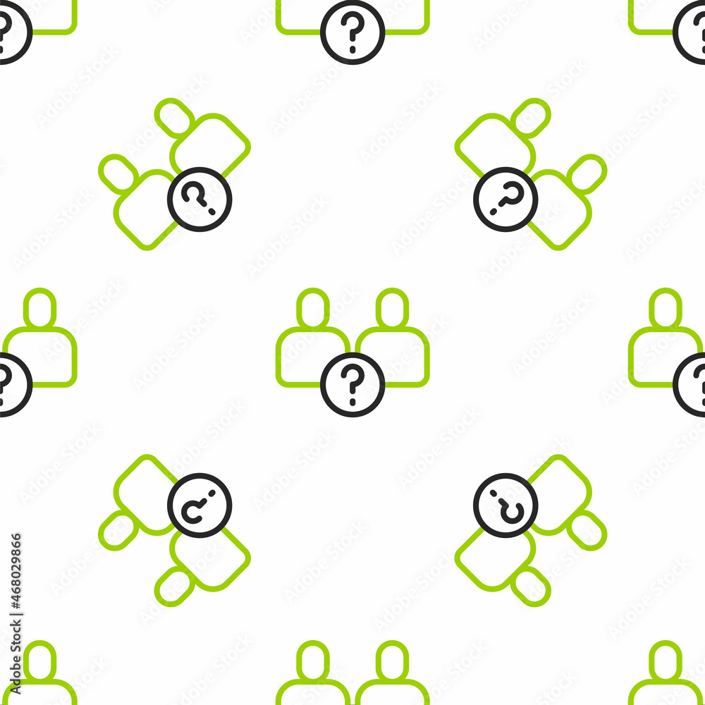 Poster line complicated relationship icon isolated seamless pattern on white background. bad communication.