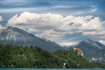 Słowenia, Bled, jezioro, góry.