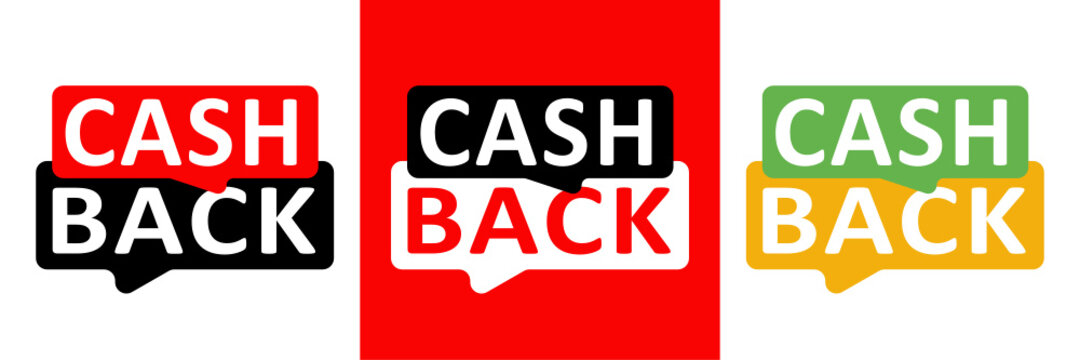 Cash Back templates in various colors. Vector