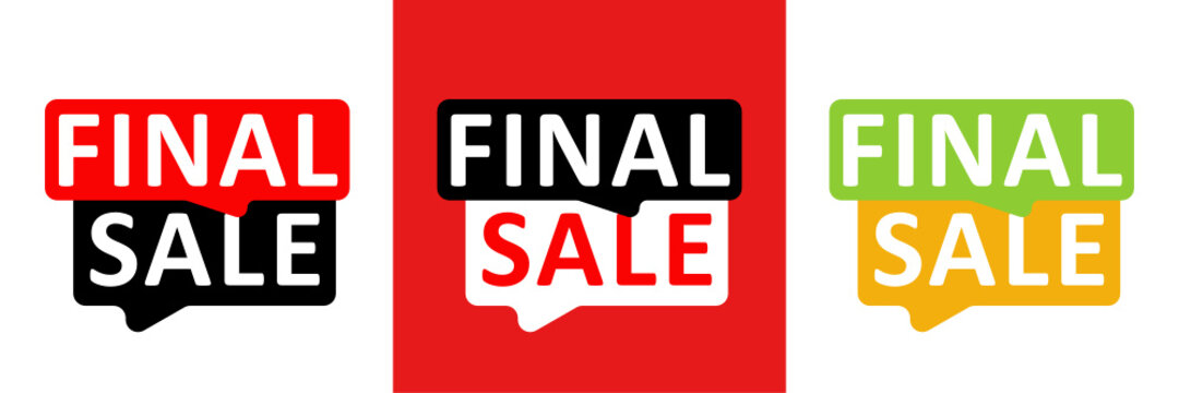 Final Sale templates in various colors. Vector