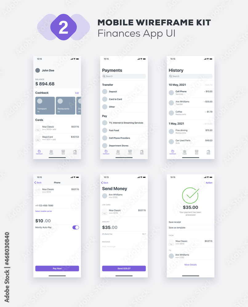 Poster ui mobile app. finances ux, gui design elements. mobile application template layout.