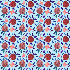 Blue seamless pattern for fabric, clothing, design interior,dress, clothes, packaging and cover background, wallpaper, kitchen, bed linen