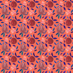 Pink color hand drowing seamless pattern for  wallpaper, kitchen, bed linen, dress, clothes, packaging and cover, fabric, clothing, design interior, background