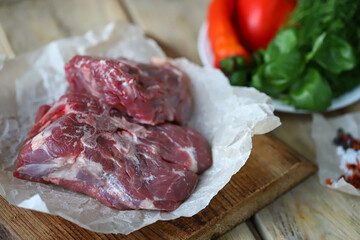 Fresh lamb on paper. Lamb recipes.