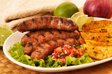 Sausage with rustic potatoes