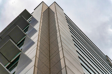 Fototapeta na wymiar Corner of a high-rise building in a low-angle view at Salt Lake City, Utah