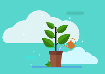 grouth vector, plant growing