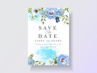 Beautiful floral wedding invitation card