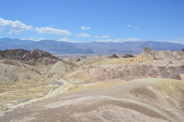 Fototapeta na wymiar Golden colored hills of the Golden Canyon Area in Death Valley, California, USA. 