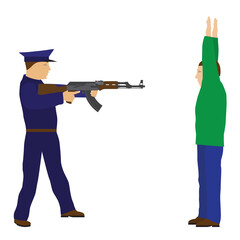 Police officer and detainee.