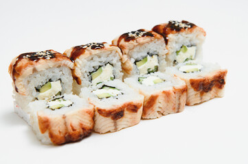 Sushi Roll on a white background