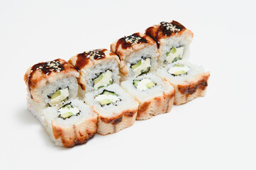 Sushi roll, isolated on white
