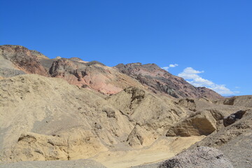Fototapeta na wymiar Artists Palette - a beautiful display of multicolored rocks in Death Valley National Park, California, USA. 