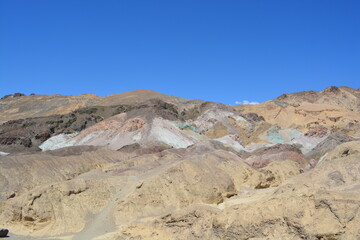 Fototapeta na wymiar Artists Palette - a beautiful display of multicolored rocks in Death Valley National Park, California, USA. 
