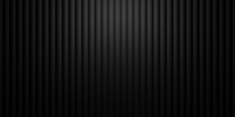 Modern minimal black vertical tubes array geometrical pattern background flat lay top view from above