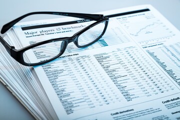 Glasses On Financial Reports Close-up