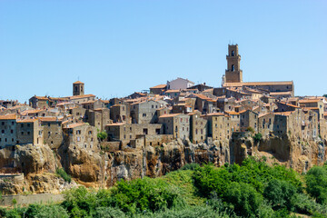 Fototapeta premium Little medieval town Pitigliano, perched on a tuff rock, Tuscany, italy