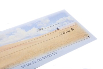 Blank Check Template Close-up