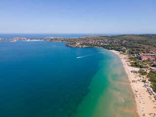 Fototapeta na wymiar Aerial view of Gradina (Garden) Beach near town of Sozopol, Bulgaria