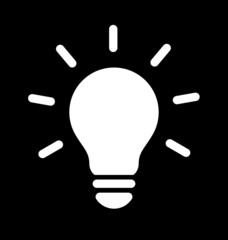 simple light bulb globe silhouette icon