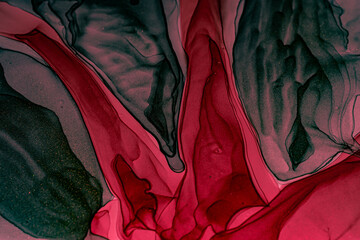 Obraz premium Abstract color fluid background, hand drawn alcohol painting, liquid ink technique