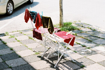 Laundry white clothes storage drying rack