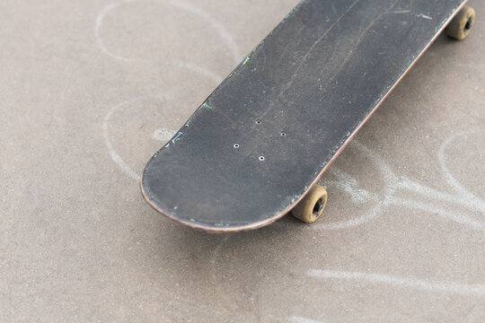 Top View Of An Old Skate Board