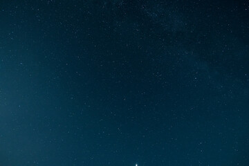 Beautiful milky way galaxy  the blue starry sky. Space, astronomical background. Cosmos wallpaper.
