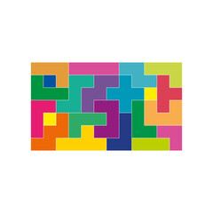 Tetris pieces of different shapes. Vector design.