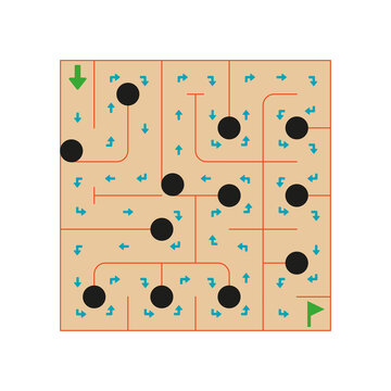 Easy maze game for kids. vector illustration
