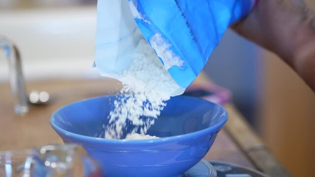 Bread Flour poured into a bowl