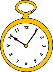 レトロな時計のシルエット素材