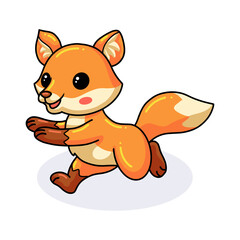 Cute little fox cartoon running