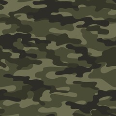 Fototapeta premium army green camouflage. vector print for clothes or print. seamless pattern 
