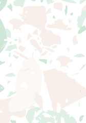 Terrazzo modern abstract template. Pink and green