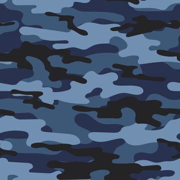 blue modern military vector camouflage print, seamless pattern for clothing headband or print. camouflage from pols