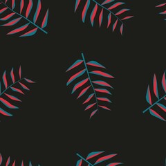 Fototapeta na wymiar red blue plant branch. seamless print of plants. wind twig pattern for clothing or print